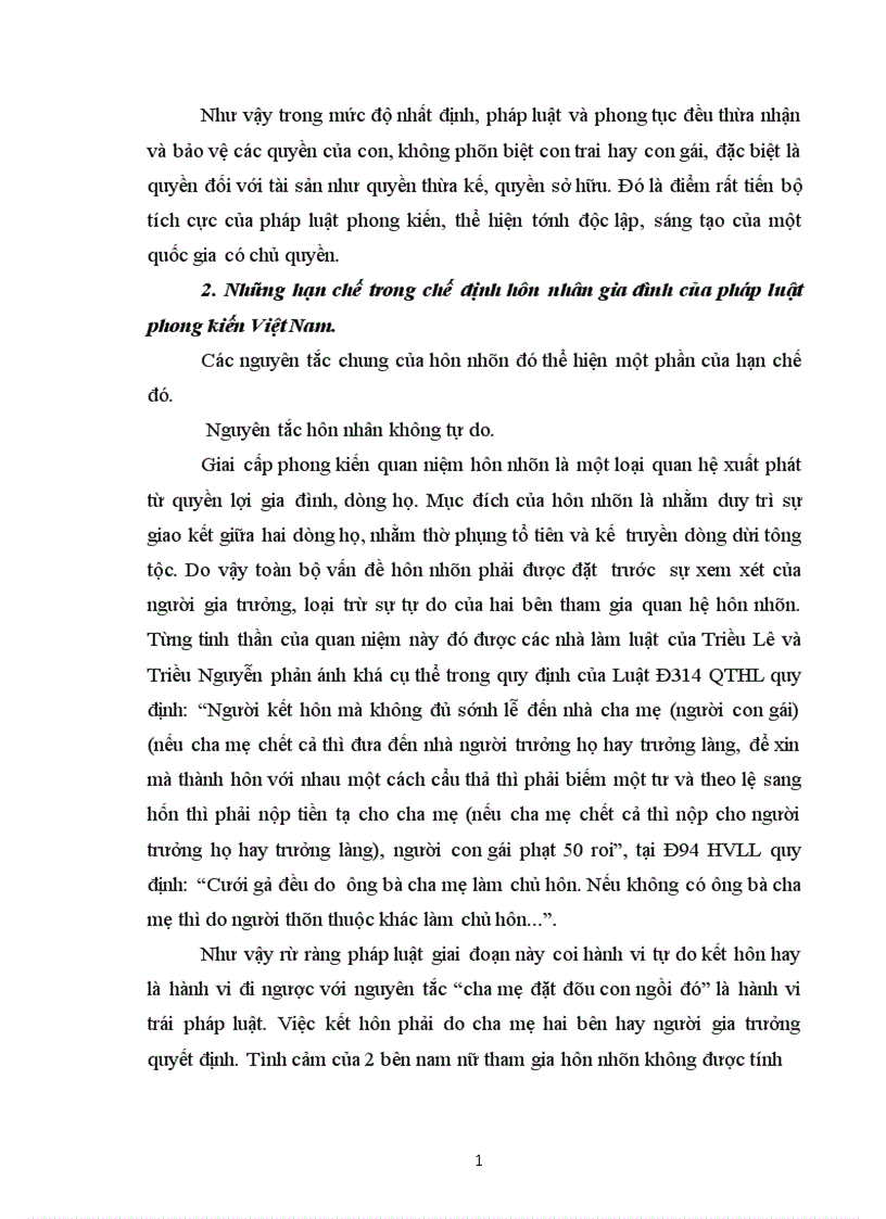 image for page Những điểm tích cực và hạn chế trong quan hệ hôn nhân gia đình của pháp luật phong kíên Việt Nam 1