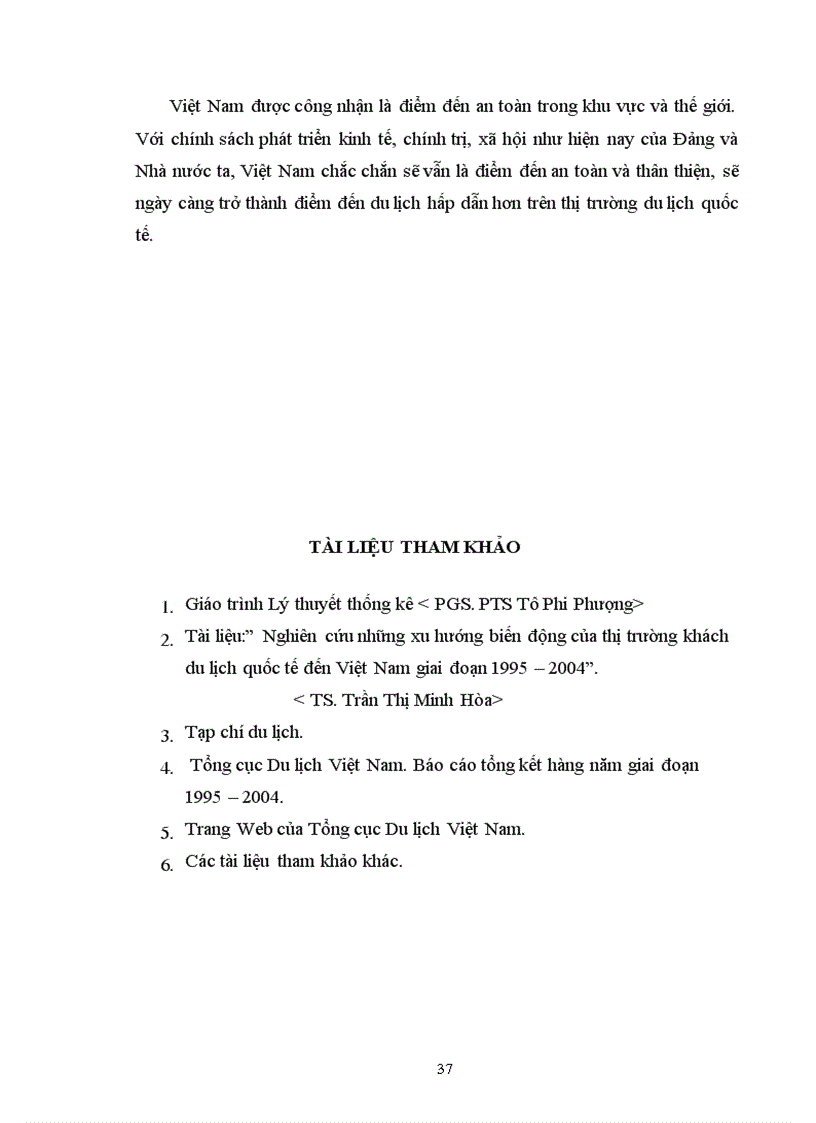 image for page Vận dụng phương pháp dãy số thời gian để nghiên cứu những xu hướng biến động của thị trường khách du lịch quốc tế đến Việt Nam giai đoạn 1995 2004 1