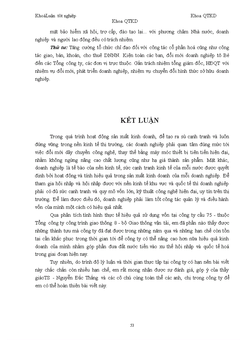 image for page Một số vấn đề về vốn và nâng cao hiệu quả sử dụng vốn tại Công ty cầu 75 thuộc Tổng công ty công trình giao giao thông 8 Bộ Giao Thông Vận tải
