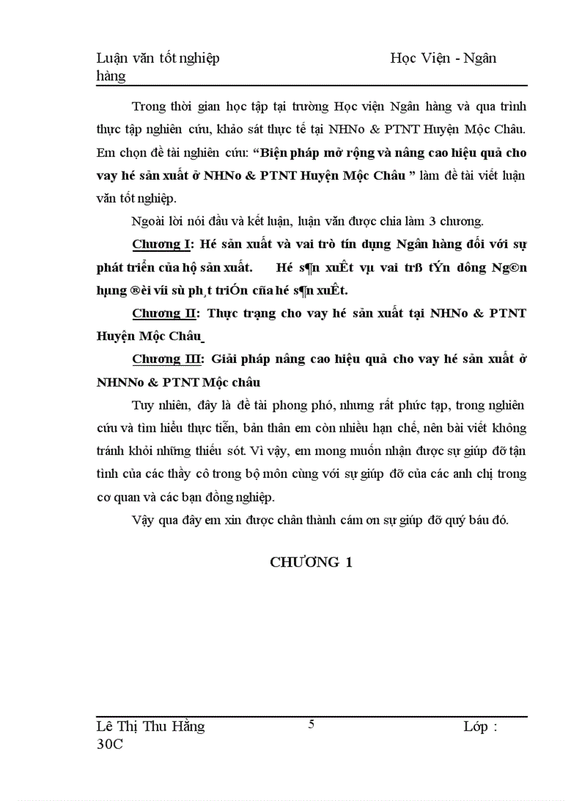 image for page Biện pháp mở rộng và nâng cao hiệu quả cho vay hộ sản xuất ở NHNo PTNT Huyện Mộc Châu 1