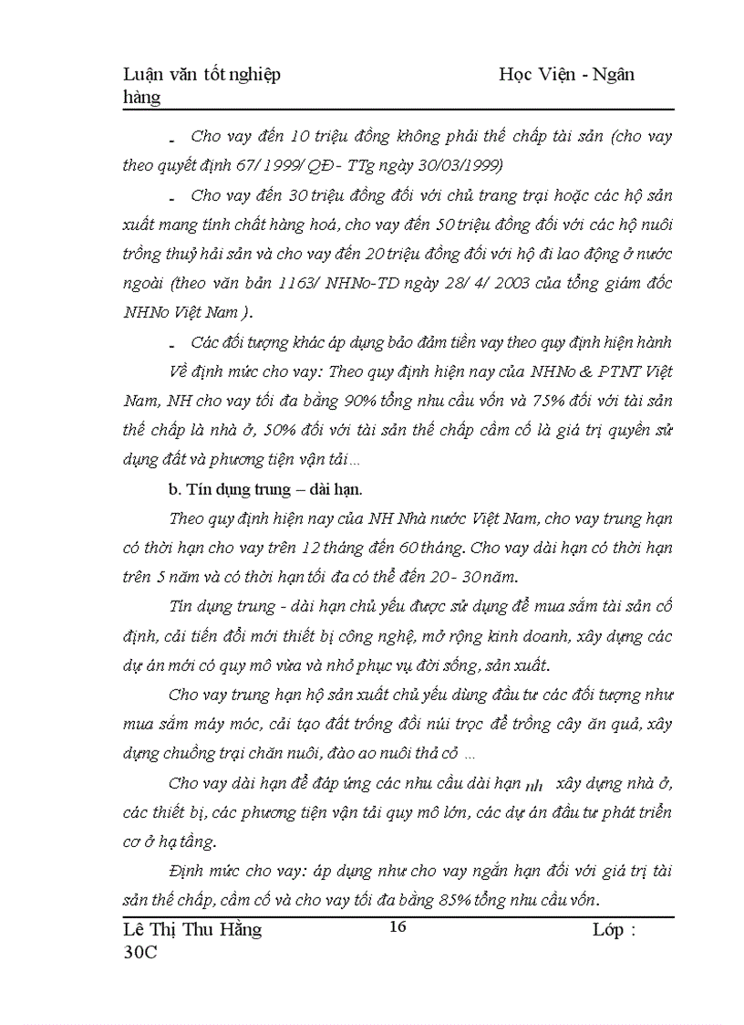 image for page Biện pháp mở rộng và nâng cao hiệu quả cho vay hộ sản xuất ở NHNo PTNT Huyện Mộc Châu 1