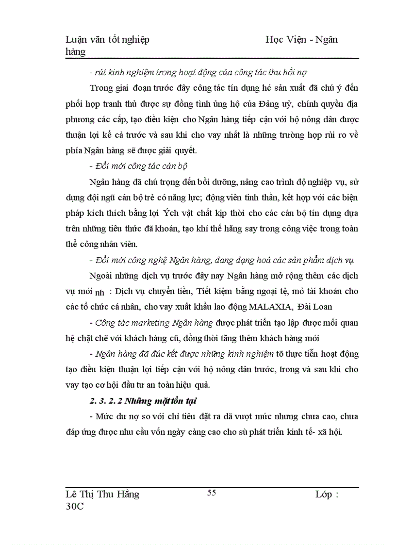 image for page Biện pháp mở rộng và nâng cao hiệu quả cho vay hộ sản xuất ở NHNo PTNT Huyện Mộc Châu 1