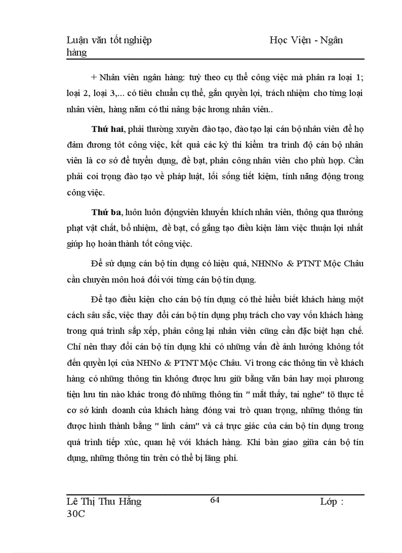 image for page Biện pháp mở rộng và nâng cao hiệu quả cho vay hộ sản xuất ở NHNo PTNT Huyện Mộc Châu 1