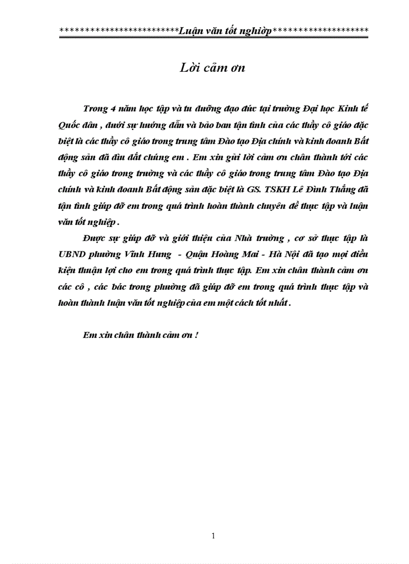 image for page Nghiên cứu thực trạng và đề xuất một số giải pháp cho công tác cấp GCNQSDĐ ở trên địa bàn phường Vĩnh Hưng Quận Hoàng Mai Thành phố Hà Nội