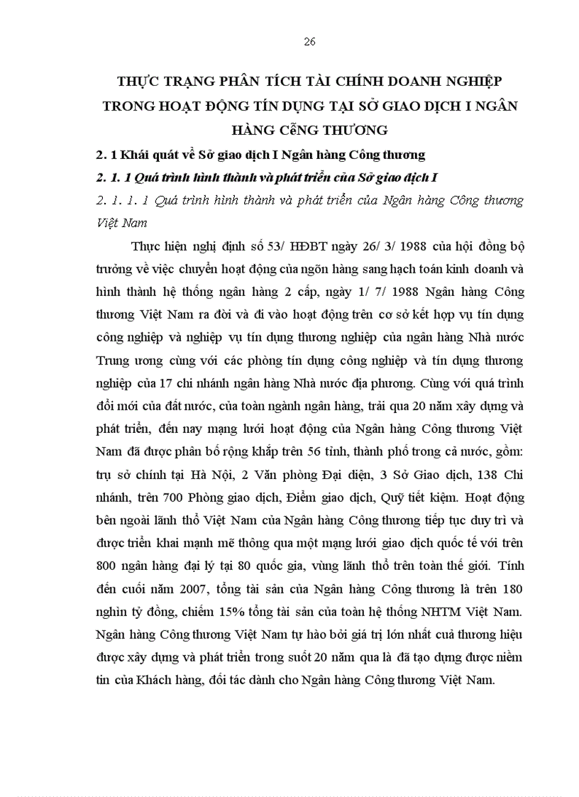 image for page Hoàn thiện công tác phân tích tài chính doanh nghiệp phục vụ hoạt động tín dụng tại Sở giao dịch I Ngân hàng Công thương