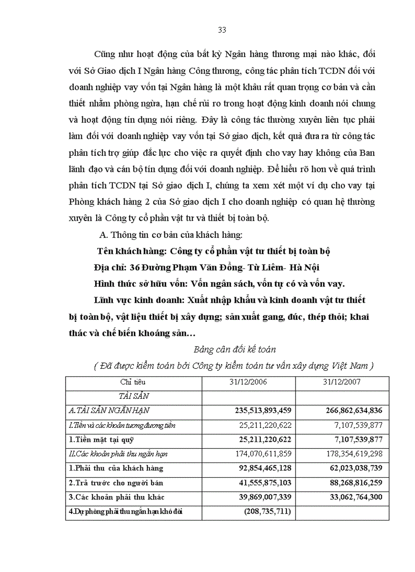 image for page Hoàn thiện công tác phân tích tài chính doanh nghiệp phục vụ hoạt động tín dụng tại Sở giao dịch I Ngân hàng Công thương