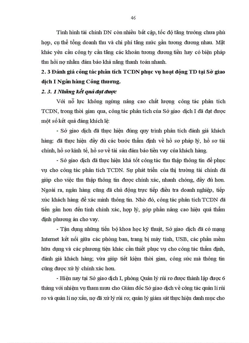image for page Hoàn thiện công tác phân tích tài chính doanh nghiệp phục vụ hoạt động tín dụng tại Sở giao dịch I Ngân hàng Công thương