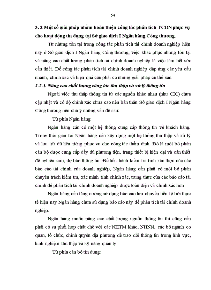 image for page Hoàn thiện công tác phân tích tài chính doanh nghiệp phục vụ hoạt động tín dụng tại Sở giao dịch I Ngân hàng Công thương