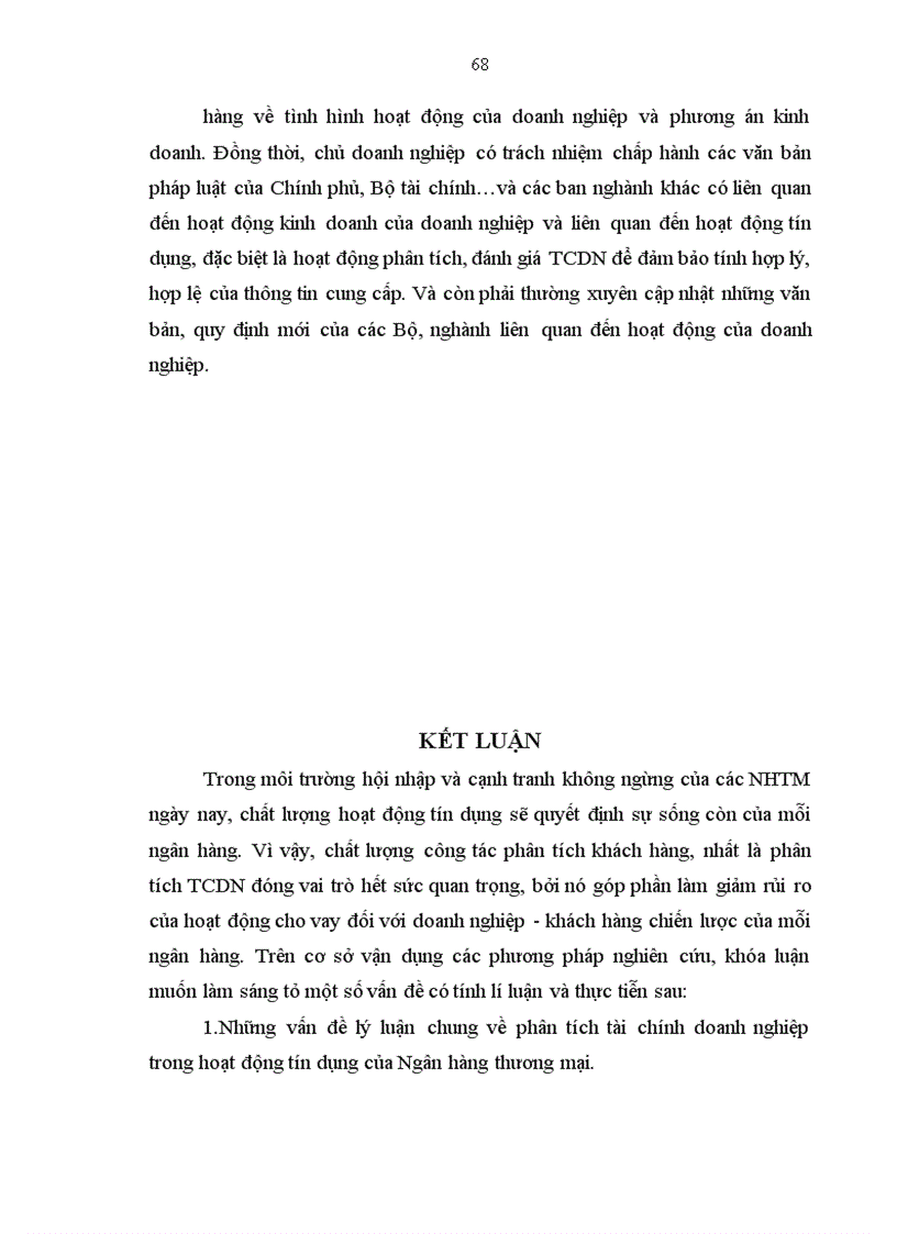 image for page Hoàn thiện công tác phân tích tài chính doanh nghiệp phục vụ hoạt động tín dụng tại Sở giao dịch I Ngân hàng Công thương