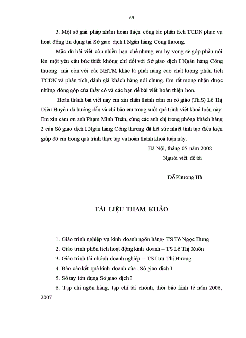 image for page Hoàn thiện công tác phân tích tài chính doanh nghiệp phục vụ hoạt động tín dụng tại Sở giao dịch I Ngân hàng Công thương