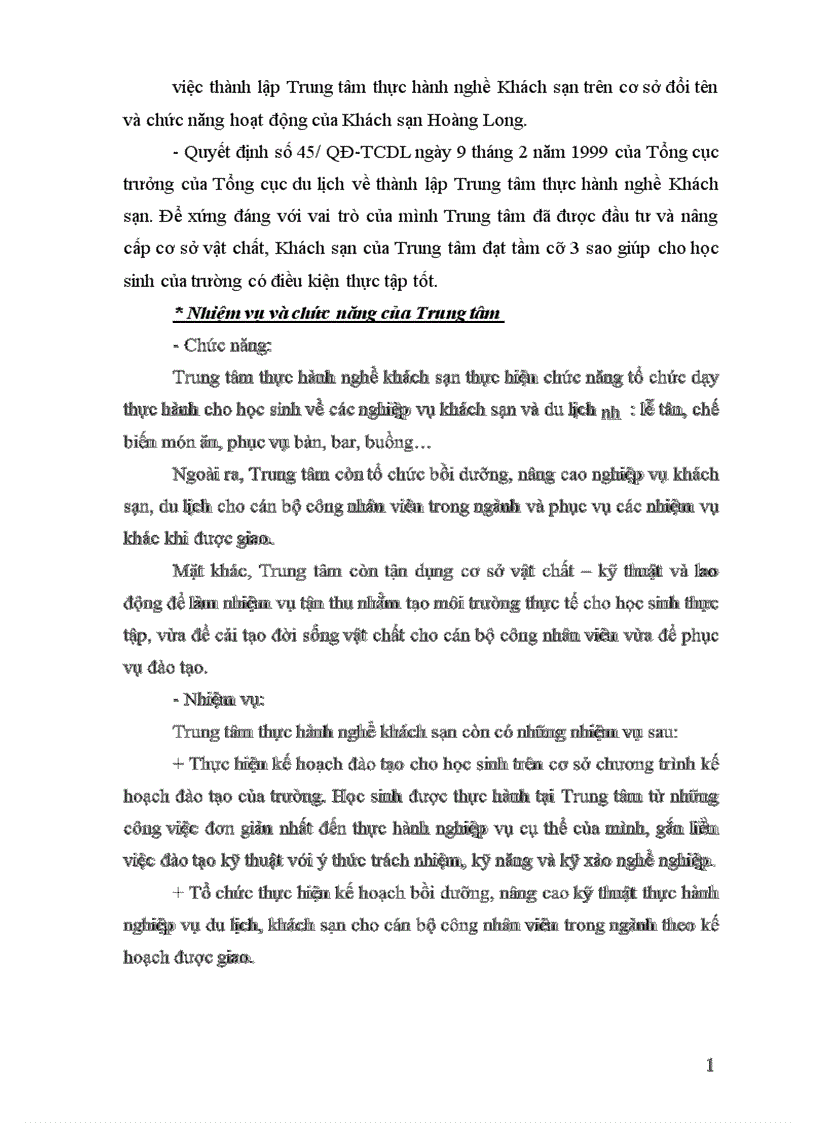 image for page Báo cáo thực tập tổng hợp tại Trung tâm thực hành nghề Khách sạn