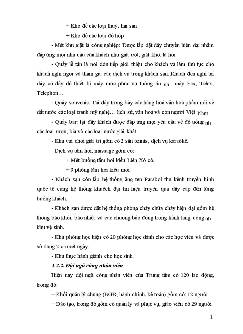 image for page Báo cáo thực tập tổng hợp tại Trung tâm thực hành nghề Khách sạn