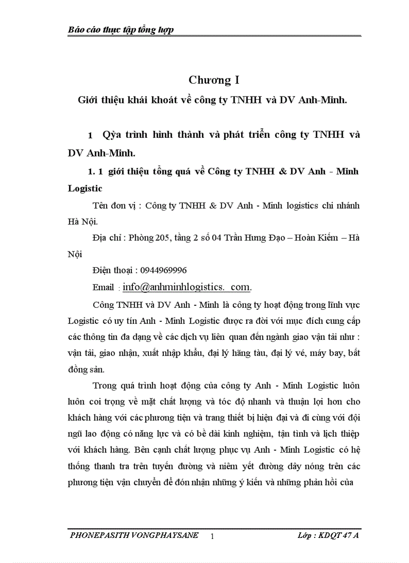 image for page Báo cáo thực tập tổng hợp tại Công ty TNHH DV Anh Minh Logistics