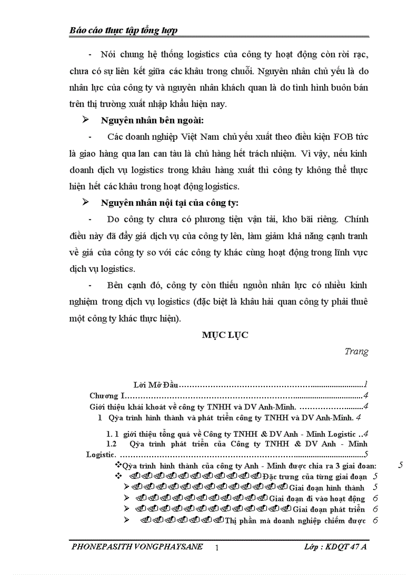 image for page Báo cáo thực tập tổng hợp tại Công ty TNHH DV Anh Minh Logistics