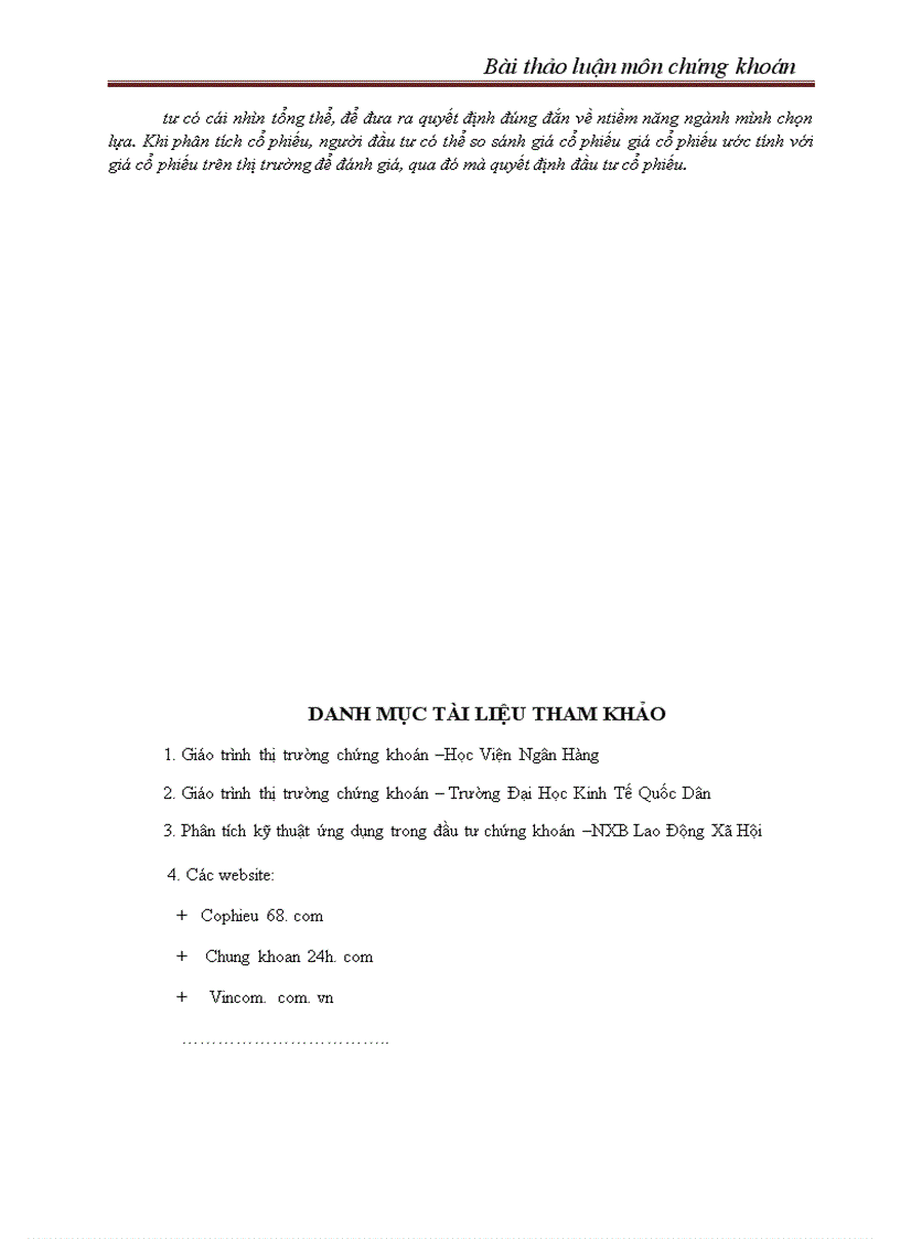 image for page Bài thảo luận môn chứng khoán