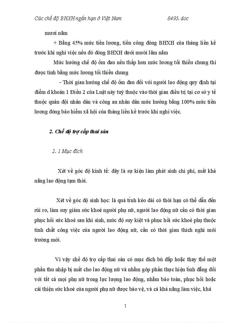 image for page Các chế độ BHXH ngắn hạn ở Việt Nam 1