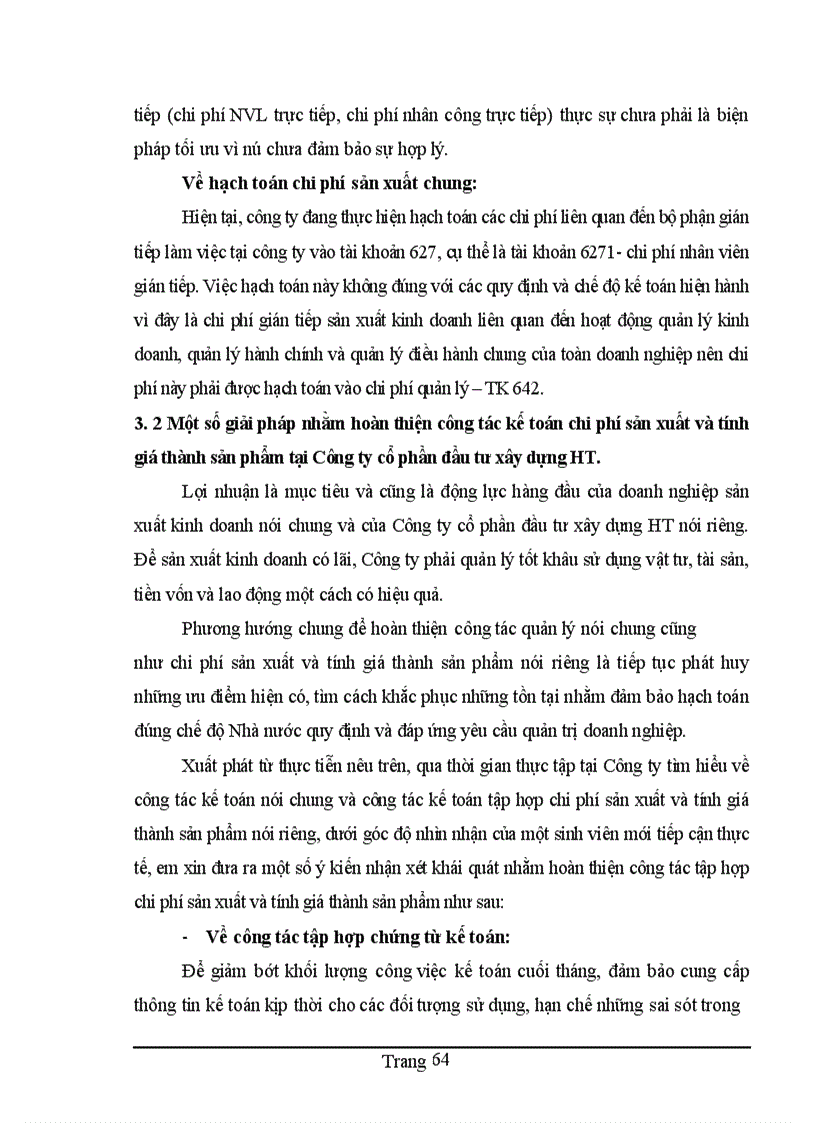 image for page Hoàn thiện kế toán chi phí sản xuất và tính giá thành sản phẩm tại Công ty Cổ phần Đầu tư xây dựng HT 1