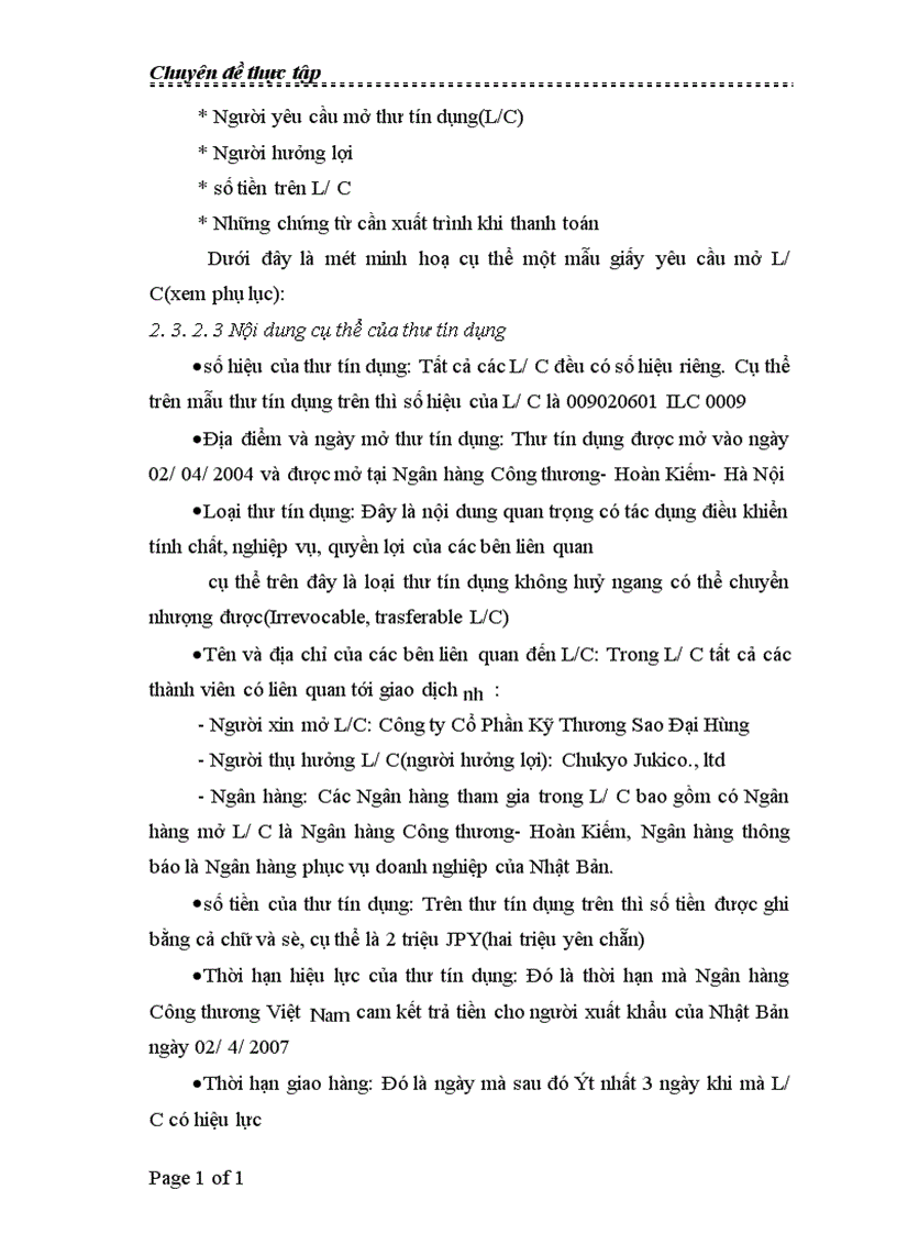 image for page Thực trạng thanh toán L C trong hoạt động XNK của Công ty Cổ Phần Kỹ Thương Sao Đại Hùng