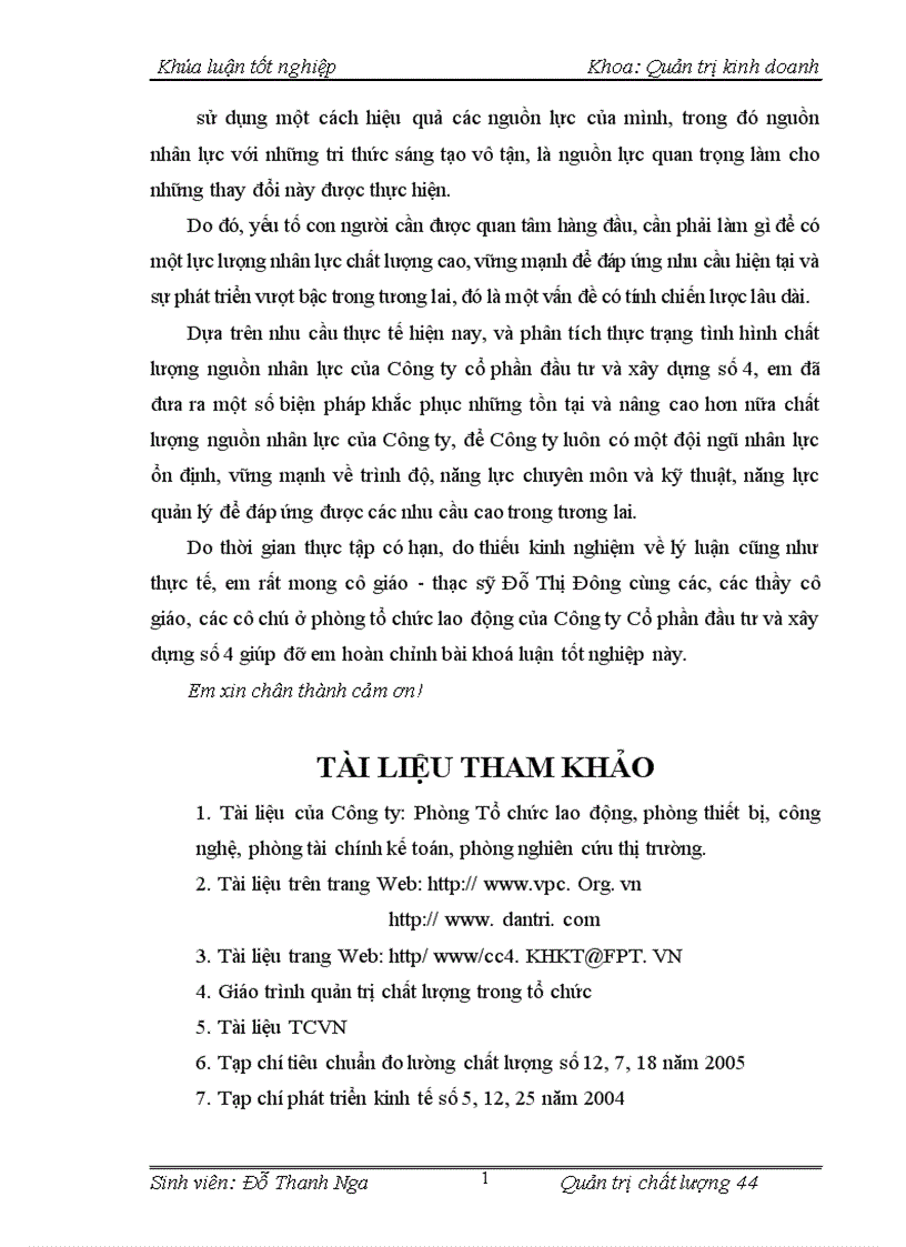 image for page Nâng cao chất lượng nguồn nhân lực tại Công ty Cổ phần đầu tư và xây dựng số 4 1
