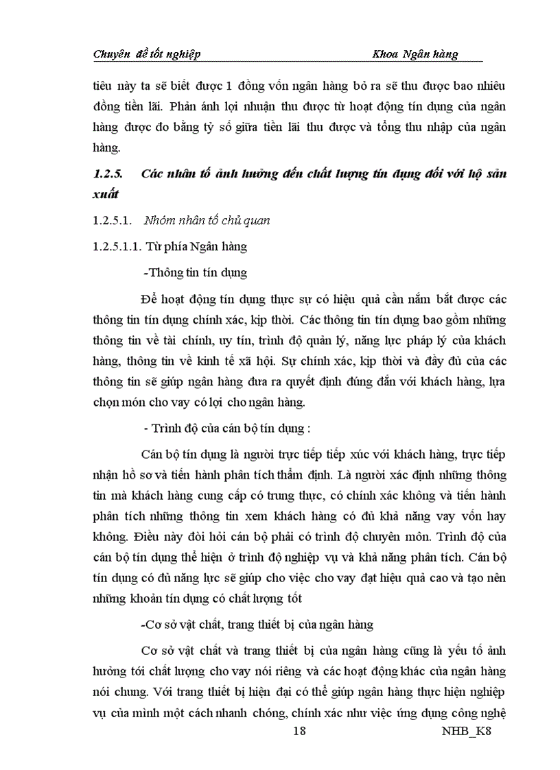 image for page Nâng cao chất lượng tín dụng đối với hộ sản xuất tại NHNo PTNT Đông Bình tỉnh Nam Định 1