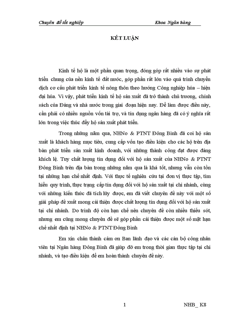 image for page Nâng cao chất lượng tín dụng đối với hộ sản xuất tại NHNo PTNT Đông Bình tỉnh Nam Định 1