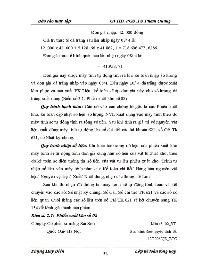 image for page Một số đánh giá về tình hình tổ chức hạch toán kế toán tại Công ty cổ phần xi măng Sài Sơn