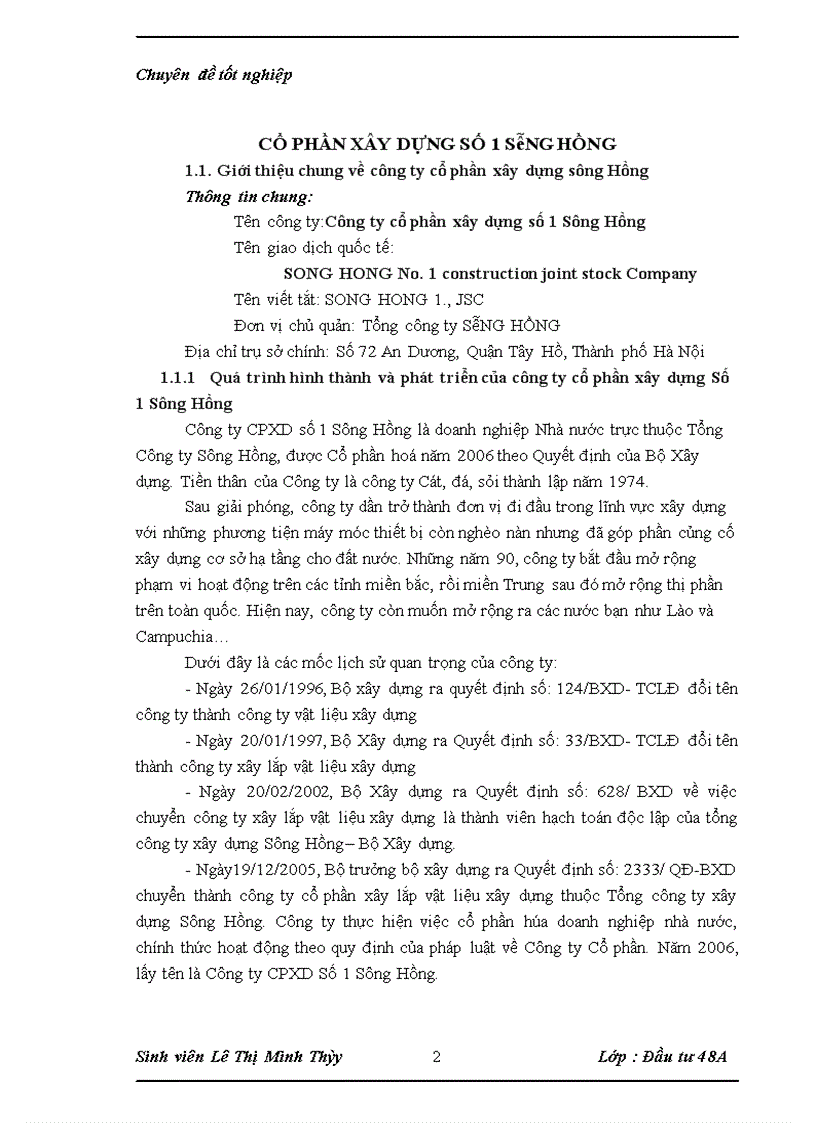 image for page Một số giải pháp nhằm nâng cao khả năng thắng thầu trong đấu thầu xây lắp tại công ty cổ phần xây dựng Số 1 Sông Hồng
