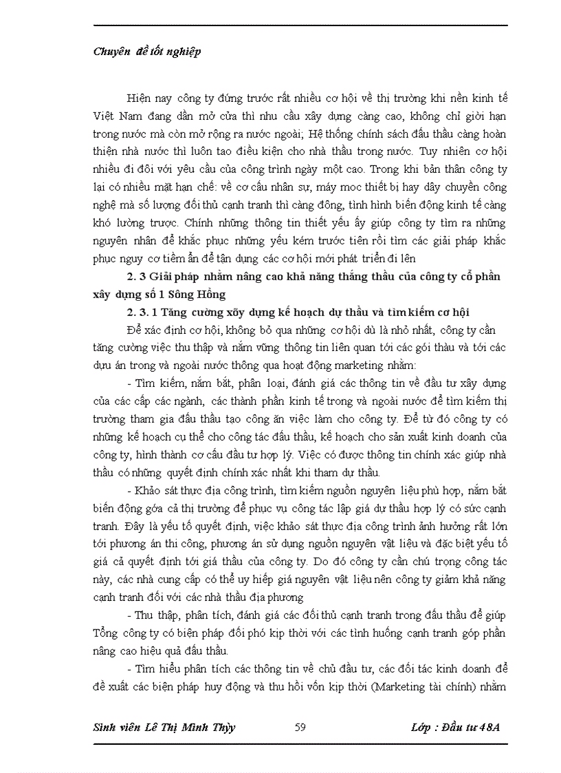 image for page Một số giải pháp nhằm nâng cao khả năng thắng thầu trong đấu thầu xây lắp tại công ty cổ phần xây dựng Số 1 Sông Hồng