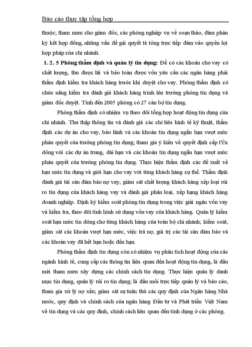 image for page Báo cáo thực tập tổng hợp về Ngân hàng Đầu tư và phát triển chi nhánh Đông Đô