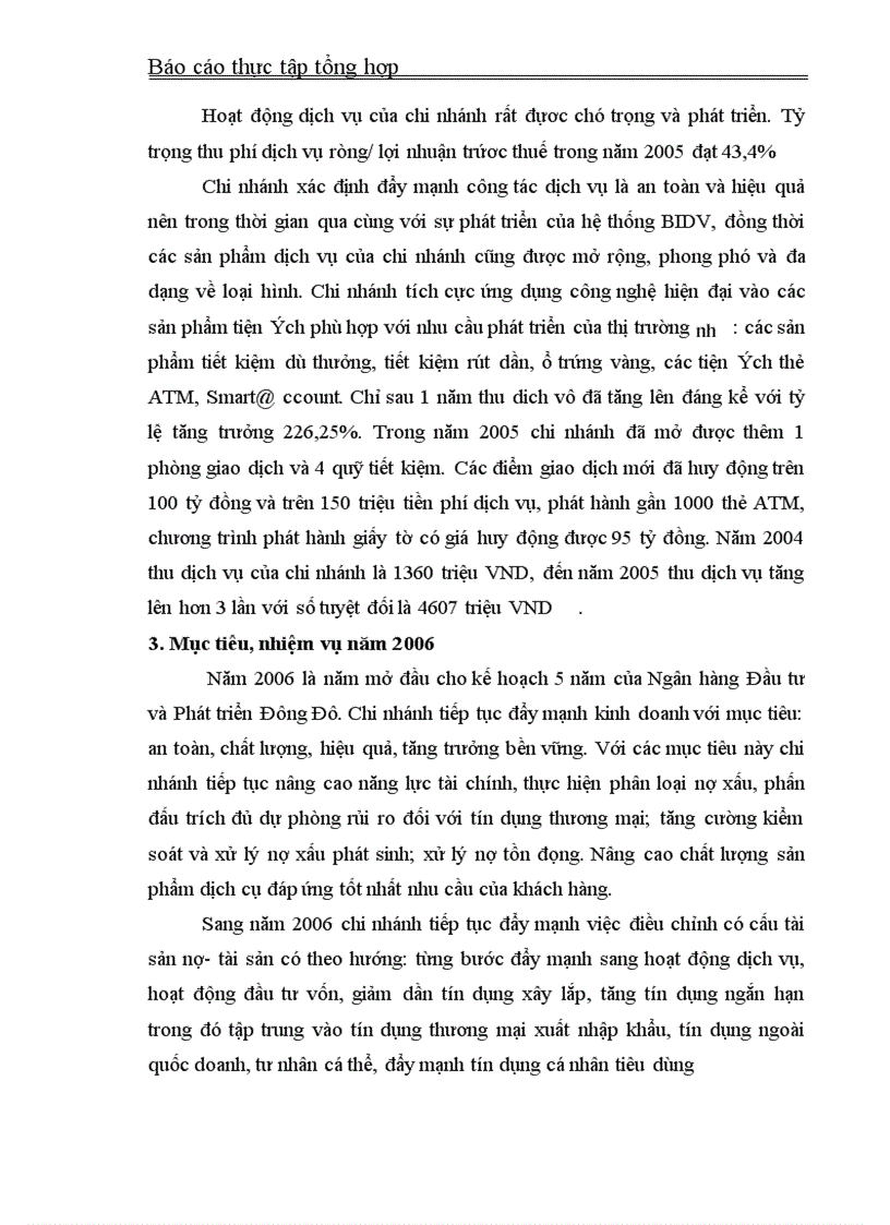 image for page Báo cáo thực tập tổng hợp về Ngân hàng Đầu tư và phát triển chi nhánh Đông Đô