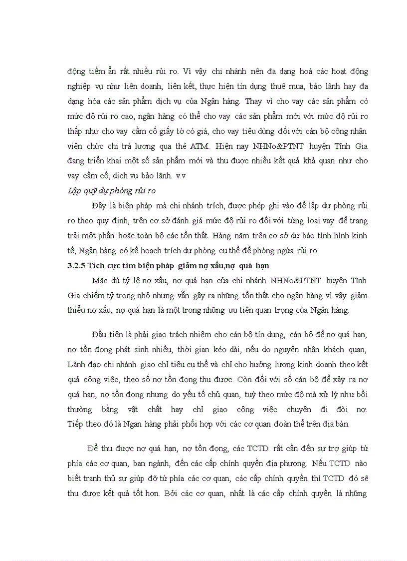 image for page Giải pháp phòng ngừa và hạn chế rủi ro tín dụng tại Ngân hàng Nông nghiệp và phát triển nông thôn huyện Tĩnh Gia tỉnh Thanh Hoá