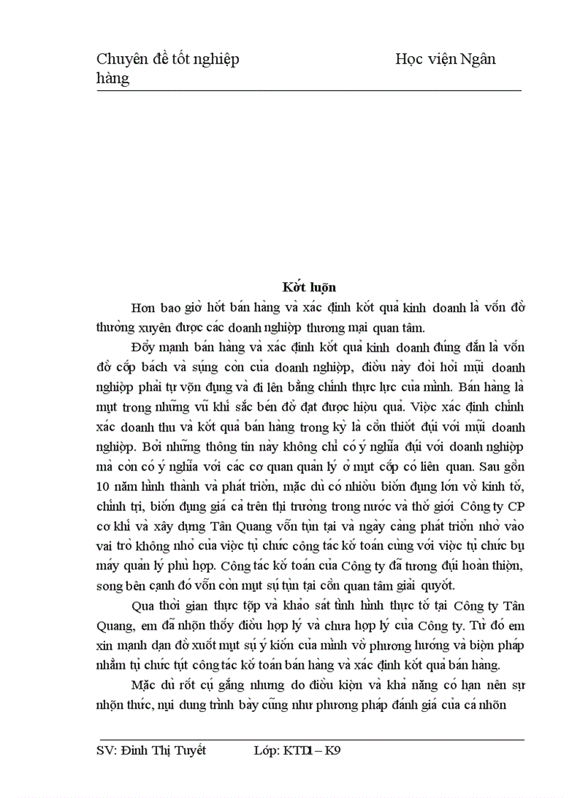 image for page Hoa n thiê n kê toa n ba n ha ng va xa c đi nh kê t qua kinh doanh ta i Công ty cô phâ n cơ khi va xây dư ng Tân Quang