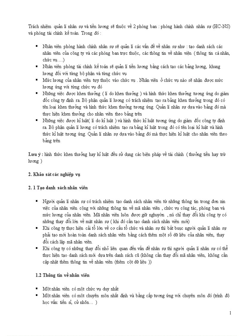 image for page Phân tích thiết kế hệ thống quản lí nhân sự tiền lương cho Công ty Sun rise