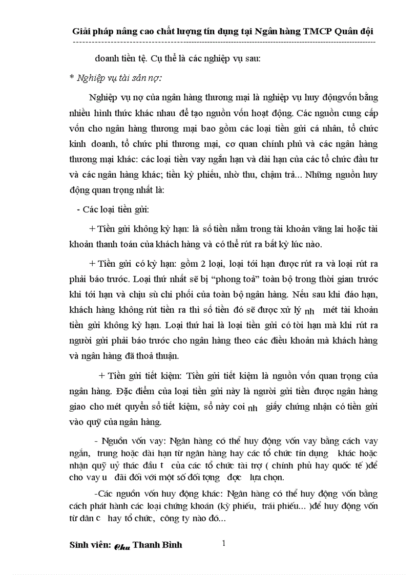 image for page Giải pháp nâng cao chất lượng tín dụng tại Ngân hàng thương mại cổ phần Quân đội 1