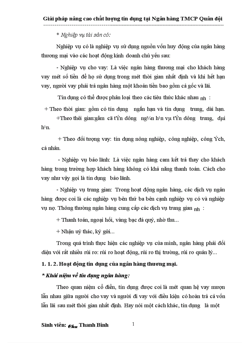 image for page Giải pháp nâng cao chất lượng tín dụng tại Ngân hàng thương mại cổ phần Quân đội 1