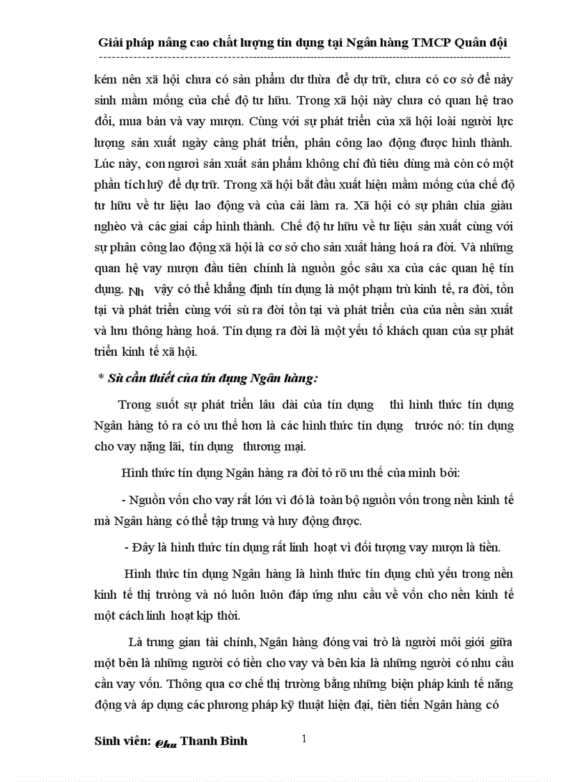 image for page Giải pháp nâng cao chất lượng tín dụng tại Ngân hàng thương mại cổ phần Quân đội 1