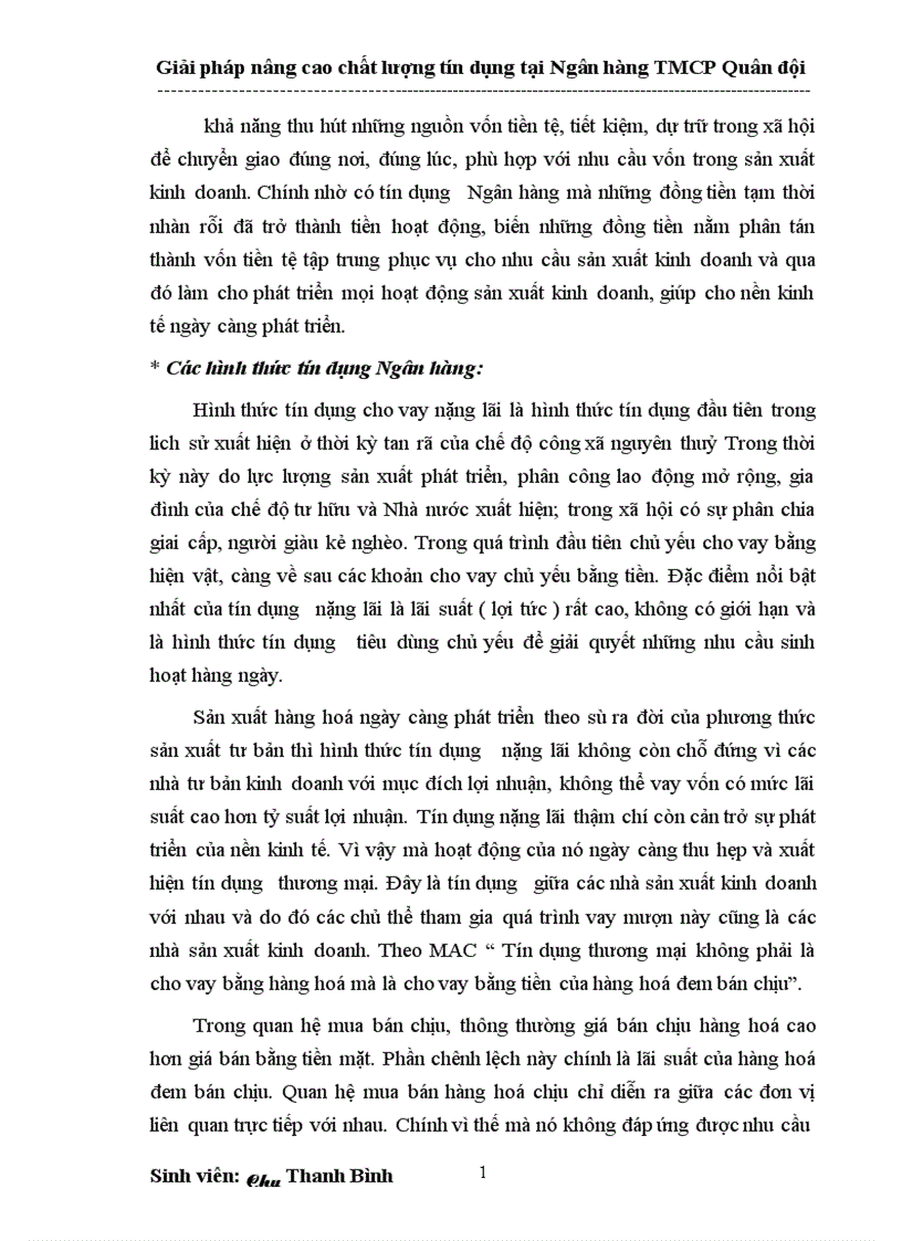 image for page Giải pháp nâng cao chất lượng tín dụng tại Ngân hàng thương mại cổ phần Quân đội 1