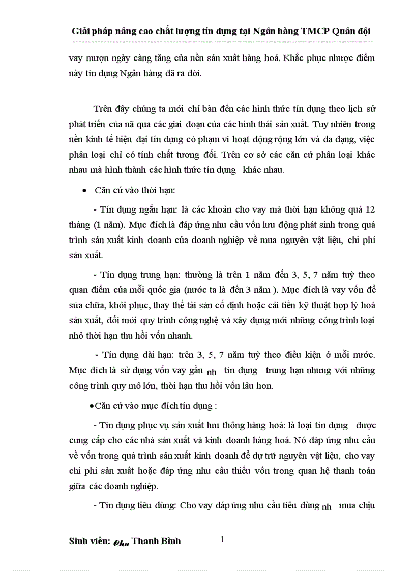 image for page Giải pháp nâng cao chất lượng tín dụng tại Ngân hàng thương mại cổ phần Quân đội 1