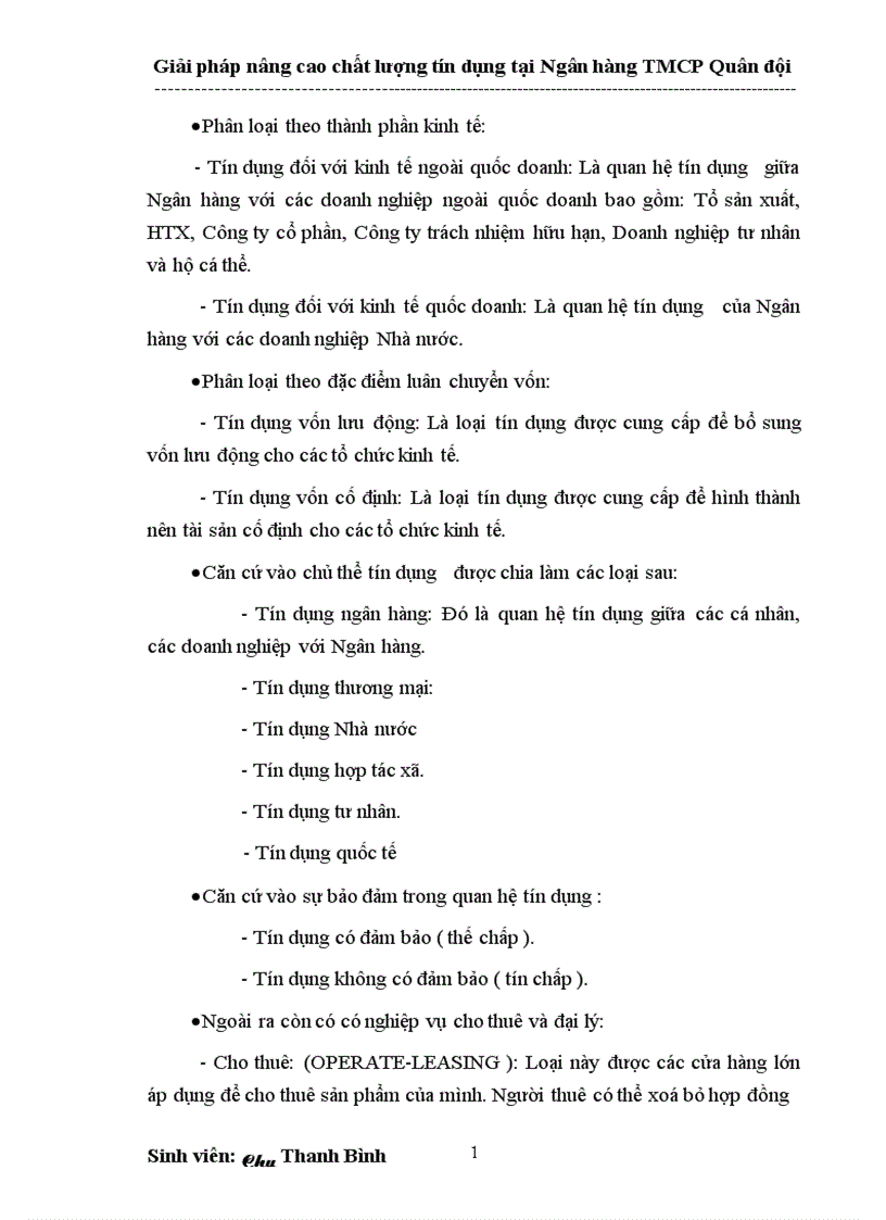 image for page Giải pháp nâng cao chất lượng tín dụng tại Ngân hàng thương mại cổ phần Quân đội 1