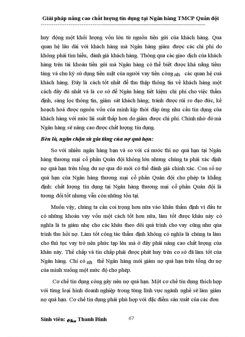 image for page Giải pháp nâng cao chất lượng tín dụng tại Ngân hàng thương mại cổ phần Quân đội 1