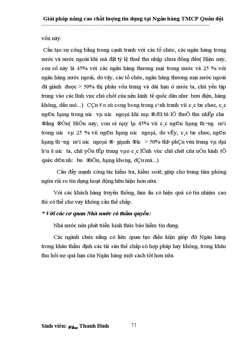 image for page Giải pháp nâng cao chất lượng tín dụng tại Ngân hàng thương mại cổ phần Quân đội 1