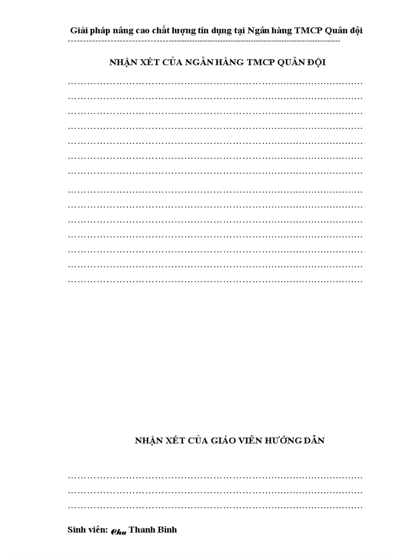 image for page Giải pháp nâng cao chất lượng tín dụng tại Ngân hàng thương mại cổ phần Quân đội 1