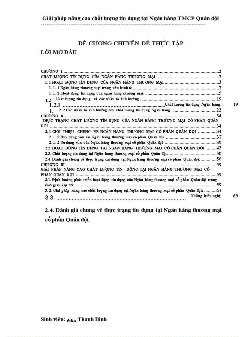 image for page Giải pháp nâng cao chất lượng tín dụng tại Ngân hàng thương mại cổ phần Quân đội 1