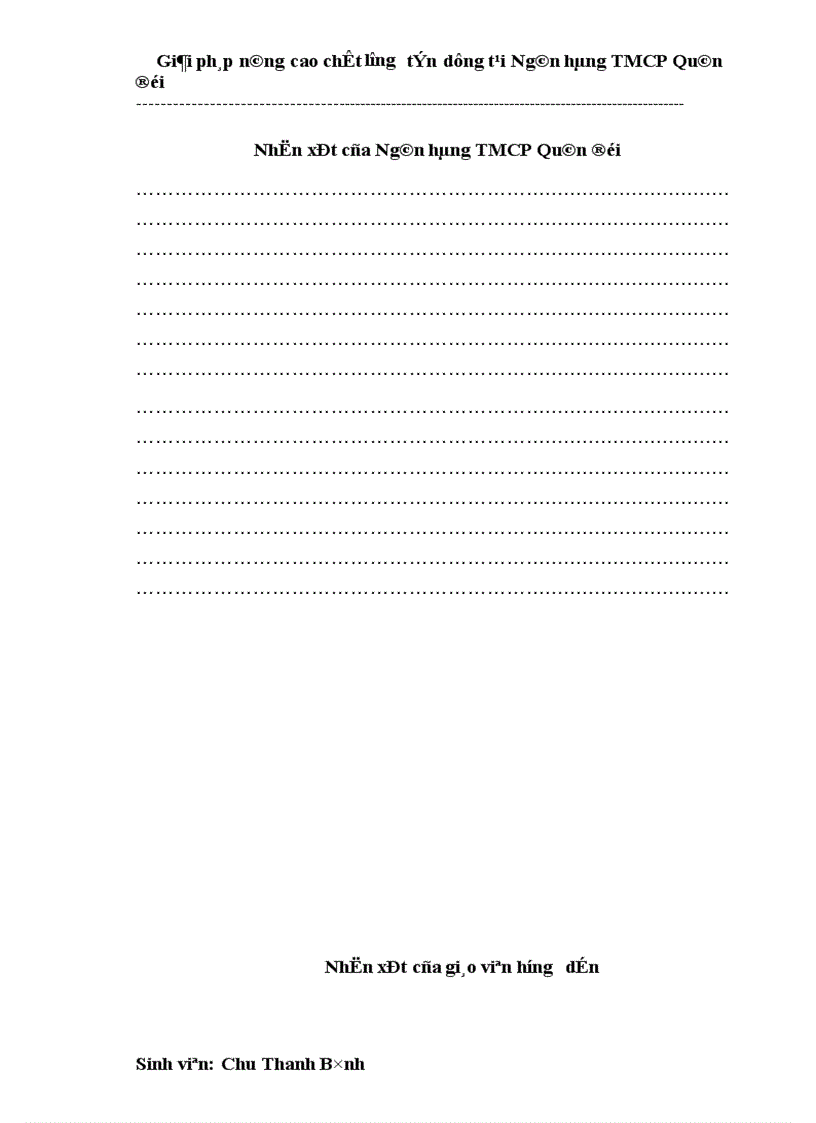 image for page Giải pháp nâng cao chất lượng tín dụng tại Ngân hàng thương mại cổ phần Quân đội 1