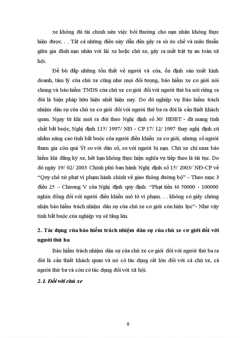 image for page Nghiệp vụ bảo hiểm trách nhiệm dân sự của chủ xe cơ giới đối với người thứ ba Kiến nghị nhằm thực hiện tốt nghiệp vụ theo nghị định 15 2003 NĐ CP của Chính phủ tại PJICO giai đoạn 1998 2002 1