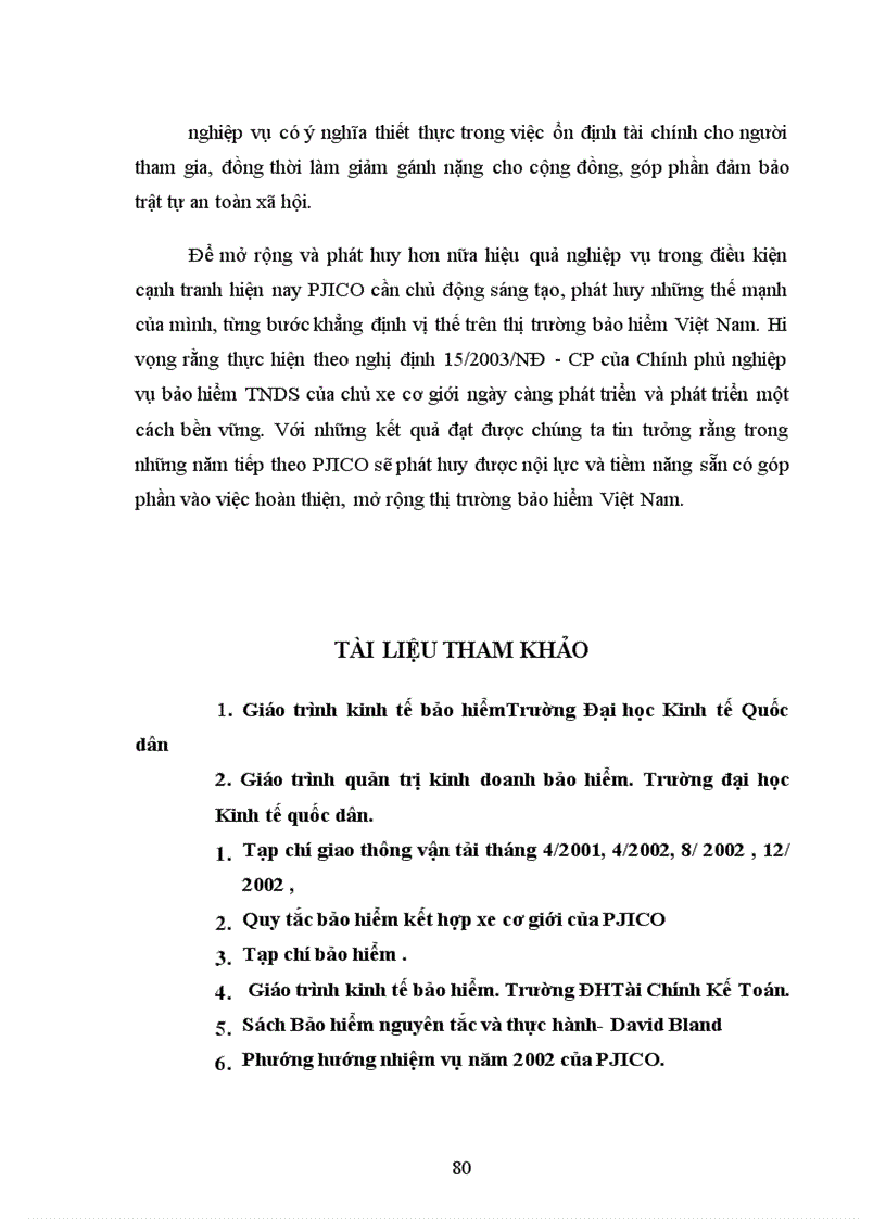 image for page Nghiệp vụ bảo hiểm trách nhiệm dân sự của chủ xe cơ giới đối với người thứ ba Kiến nghị nhằm thực hiện tốt nghiệp vụ theo nghị định 15 2003 NĐ CP của Chính phủ tại PJICO giai đoạn 1998 2002 1