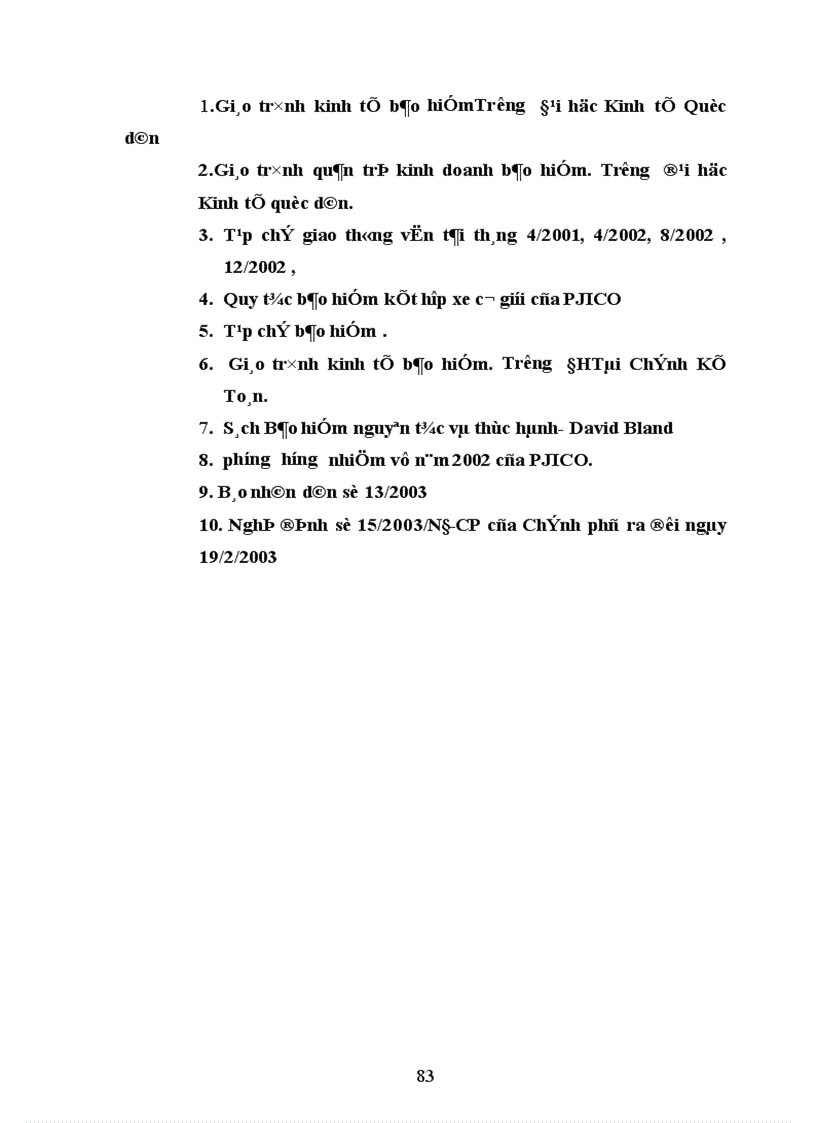 image for page Nghiệp vụ bảo hiểm trách nhiệm dân sự của chủ xe cơ giới đối với người thứ ba Kiến nghị nhằm thực hiện tốt nghiệp vụ theo nghị định 15 2003 NĐ CP của Chính phủ tại PJICO giai đoạn 1998 2002 1