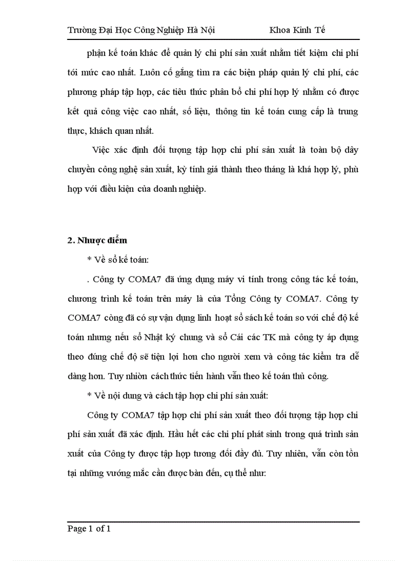 image for page Công tác kế toán tập hợp chi phí sản xuất và tính giá thành sản phẩm tại Công ty Cổ phần Cơ khí và Xây lắp số 7