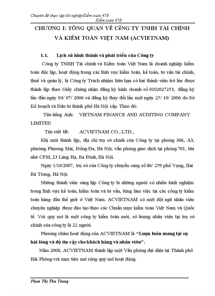 image for page Quy trình kiểm toán doanh thu và khoản mục phải thu khách hàng do Công ty TNHH Tài chính và Kiểm toán Việt Nam thực hiện 1