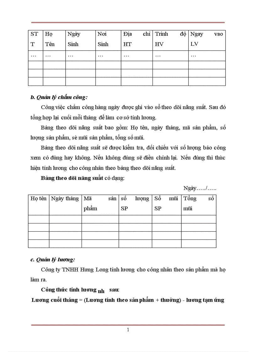 image for page Phân tích và thiết kế thống thông tin quản lý nhân sự tại công ty TNHH Hưng Long 1